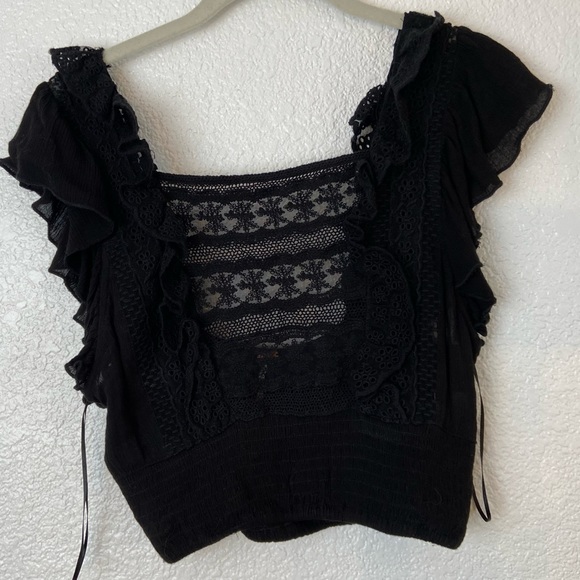 Free People Bridget Crop Top Black Small NWT - Picture 5 of 6